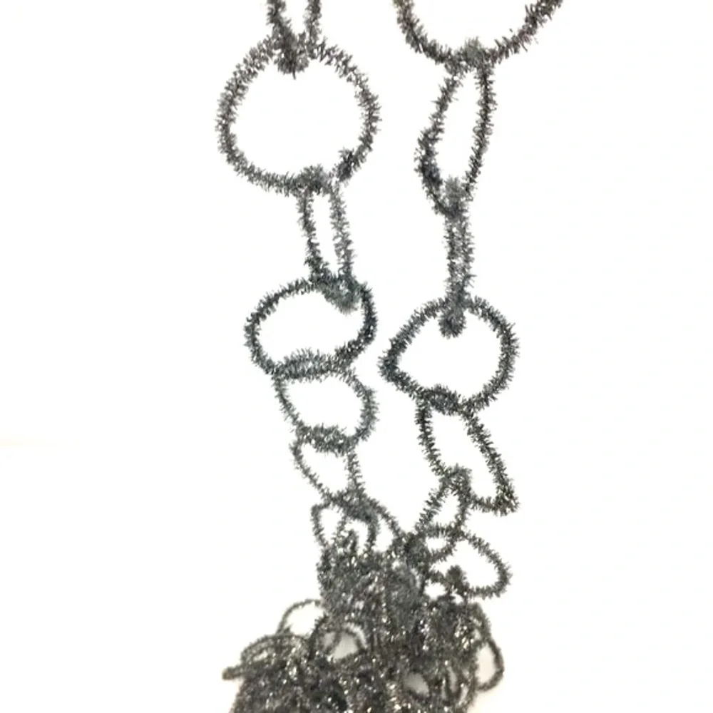 Vintage Silver Metallic Rustic Chain Christmas Holiday Garland